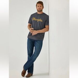 Wrangler peak comfort Men's Dark Blue Straight Jeans relaxed boot size 36x32